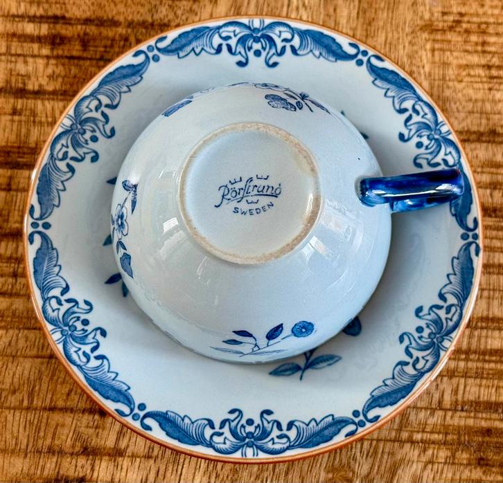 Antiek Rörstrand Ostindia koffiekop met schotel, aardewerk, Antiek en Kunst, Antiek | Servies los, Ophalen of Verzenden