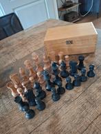 Houten schaakspel in kist grote versie, Ophalen of Verzenden, Zo goed als nieuw