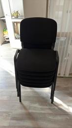 6 zwarte stapelstoelen, Ophalen, Zwart, Zo goed als nieuw, Stof