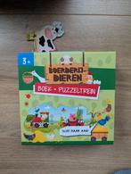 Boerderijdieren: boek + puzzeltrein, Ophalen of Verzenden, Zo goed als nieuw