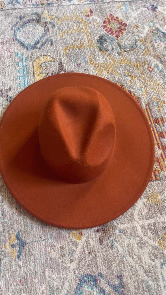 Stijlvolle bruine hoed, Ophalen of Verzenden, Zo goed als nieuw, One size fits all, Hoed