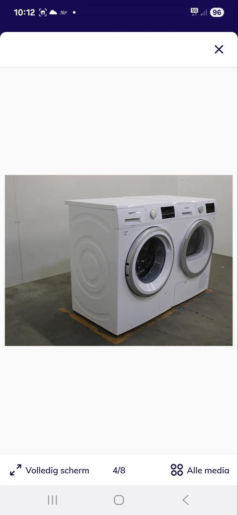 Siemens iQ500/iQ300 Wasmachine & Droger Set, Witgoed en Apparatuur, Wasmachines, Zo goed als nieuw, Voorlader, 8 tot 10 kg, 85 tot 90 cm