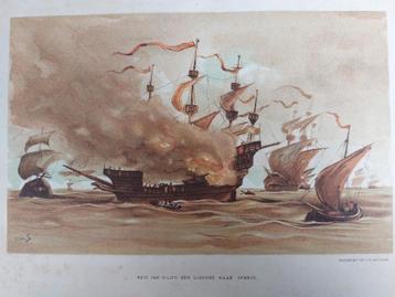 9/ Chromo litho uit 1910 Reis Filips den Schoone naar Spanje beschikbaar voor biedingen