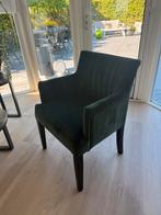 Velours groene eetkamer stoelen 6x, Ophalen, Overige kleuren, Zo goed als nieuw, Stof