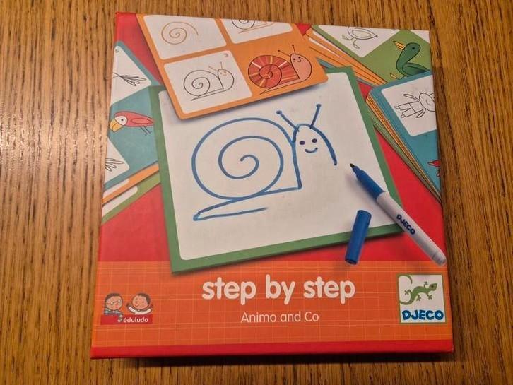 Djeco step by step tekenset., Kinderen en Baby's, Speelgoed | Educatief en Creatief, Gebruikt, Knutselen, Ophalen of Verzenden
