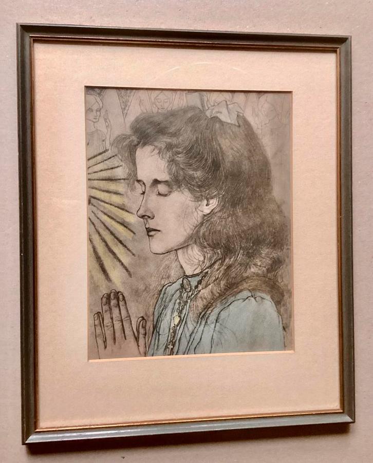 Ingekleurde Lithografie van Jan Toorop: Ave Maria 1906., Antiek en Kunst, Kunst | Litho's en Zeefdrukken, Ophalen of Verzenden