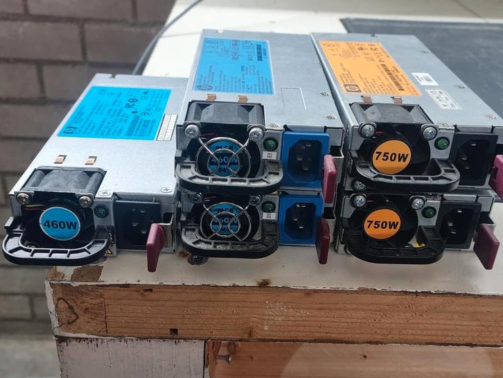HP Server PSU’s – 3x 460W & 2x 750W, Computers en Software, Interne voedingen, Gebruikt, Ophalen of Verzenden