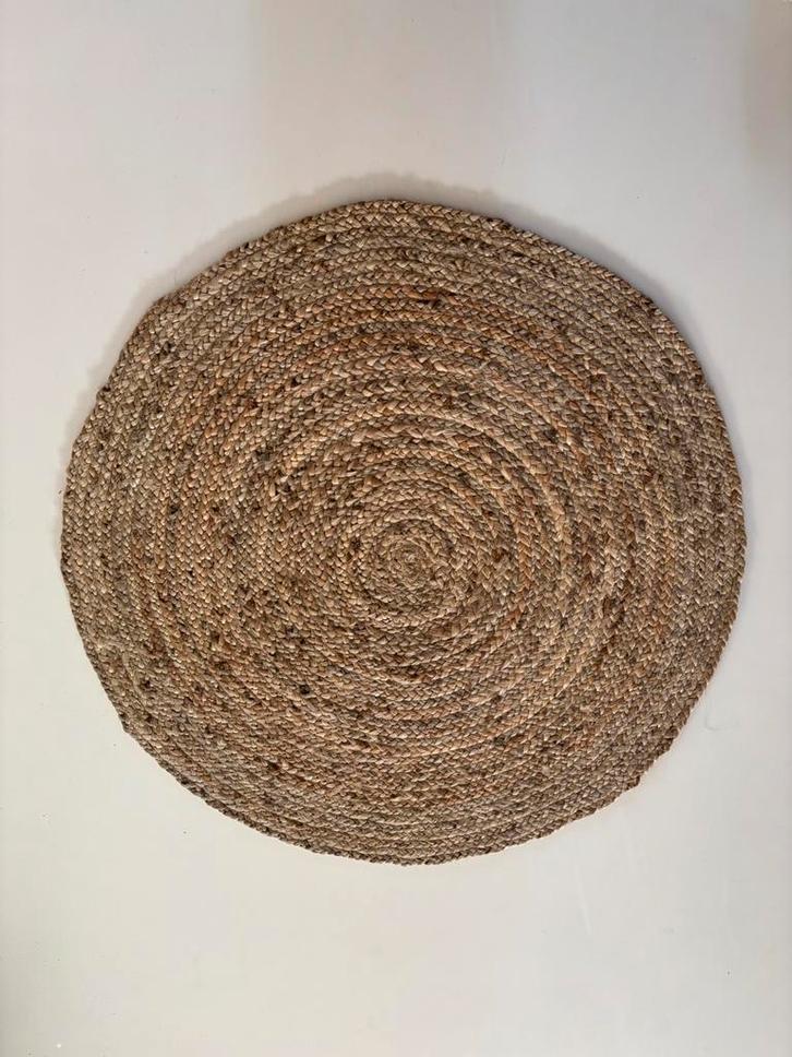 Nieuw rond jute vloerkleed (Volero), Huis en Inrichting, Stoffering | Tapijten en Kleden, Zo goed als nieuw, 100 tot 150 cm, Rond