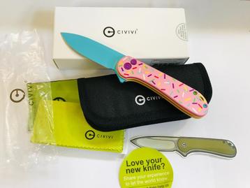 CIVIVI Dessert Warrior Elementum II Button Lock Knife Pink G beschikbaar voor biedingen