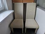 4 eetstoelen van Loom en een mooie en heerlijk zittende faut, Ophalen, Gebruikt, Wit, Riet of Rotan