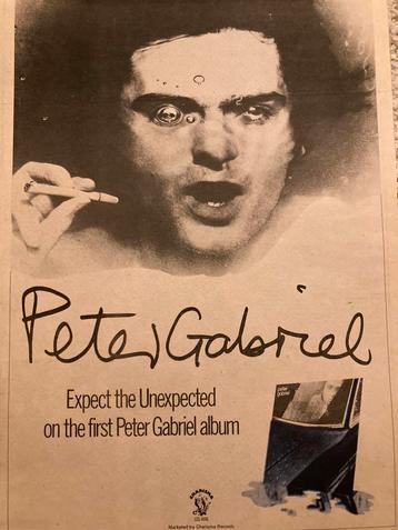 Paginagrote A3 advertentie PETER GABRIEL release beschikbaar voor biedingen