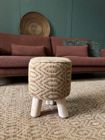 Nieuw jute krukje bohemian retro Scandinavisch 