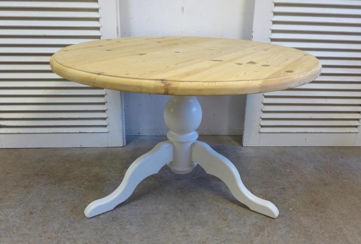 Prachtige witte landelijke ronde  eettafel 120 cm, Huis en Inrichting, Tafels | Eettafels, Zo goed als nieuw, 50 tot 100 cm, 100 tot 150 cm