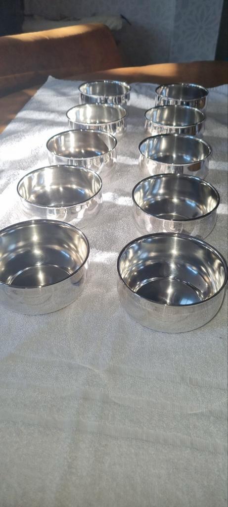 10 !!!! Keltum Posthoorn verzilverd Schaaltje kom kommen ijs, Antiek en Kunst, Antiek | Schalen, Ophalen of Verzenden