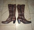 Laarzen met hak kleur bruin leer maat 38, Hoge laarzen, Bruin, Ophalen of Verzenden, Zo goed als nieuw
