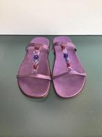 GRATIS VERZENDEN | RUE BLANCHE lila leren slippers 39.5, Kleding | Dames, Slippers, Rue Blanche, Overige kleuren, Verzenden