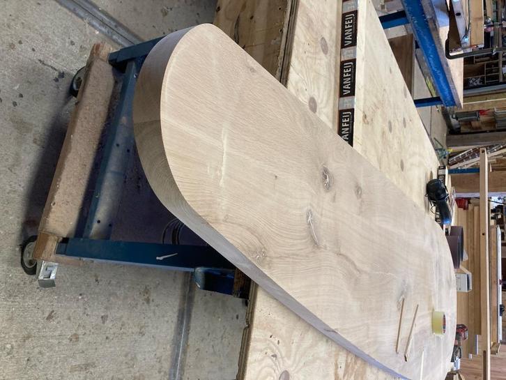 Massieve eiken tafelblad – op maat gemaakt – 220 cm lang, Doe-het-zelf en Verbouw, Hout en Planken, Nieuw, Plank, Eiken, 200 tot 250 cm