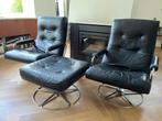 Gelderland Jan des Bouvrie lounge fauteuil 2 x + hocker !!!, Ophalen, Gebruikt, Vintage, 75 tot 100 cm