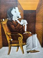 VINTAGE LITHO “AAT VERHOOG” (((((ZOLDERVONDST))))) 57x77 CM., Ophalen of Verzenden