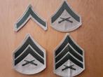 US Marines, USMC rangtekens set 4 €10,-, Verzamelen, Ophalen of Verzenden, Marine, Amerika, Embleem of Badge