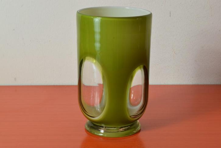 Retro vintage glazen Murano Finestre vaas  / window vase, Antiek en Kunst, Antiek | Vazen, Ophalen of Verzenden
