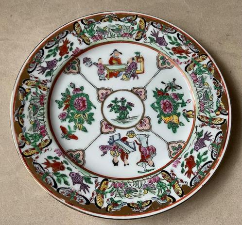 Chinees bord decor vlinders,vissen,eenden en figuren gemerkt, Antiek en Kunst, Kunst | Niet-Westerse kunst, Verzenden
