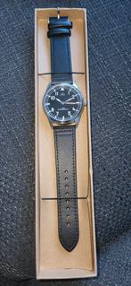 Nieuwe Heren Horloge Crown Watch Pilot, Leer, Staal, Polshorloge, Nieuw