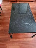 Grote salontafel zwart met marmerblad, Huis en Inrichting, Tafels | Salontafels, Gebruikt, 100 tot 150 cm, Minder dan 50 cm, Rechthoekig