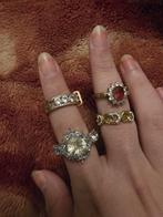 Diverse ringen set - Goud, Zilver, Strass, Gebruikt, Met edelsteen, Ophalen of Verzenden, Dame of Heer