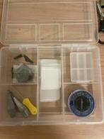 Visstas met diverse visspullen, Ophalen, Gebruikt, Complete set