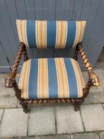 Antieke Fauteuil Gedraaide Poten en Leeuwenkoppen, Antiek en Kunst, Antiek | Meubels | Stoelen en Banken, Ophalen of Verzenden