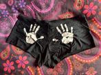 Leuk zwart bikini broekje met handen op de kont M/L nu 7€, Zwart, Ophalen of Verzenden, Zo goed als nieuw, Nodea
