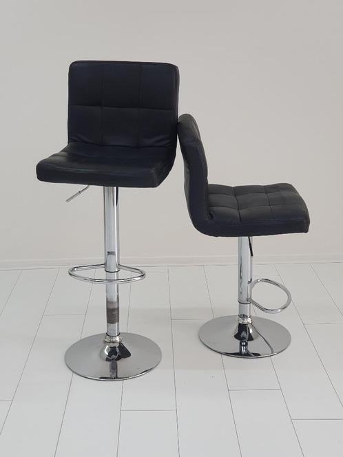2 zwarte barkkrukken / 2x barkruk [ zie omschrijving! ] TEAB, Huis en Inrichting, Barkrukken, Gebruikt, 60 tot 90 cm, Metaal, 2 krukken