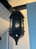Mooie bruin metalen/glazen hangkandelaar, Ophalen, Overige materialen, Bruin, Zo goed als nieuw