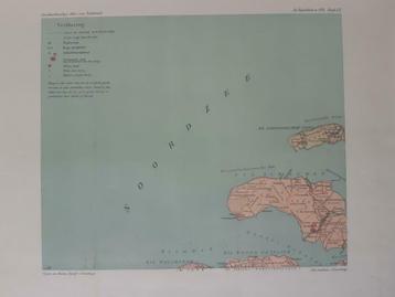 B123/ Plattegrond Noordzee en Zeeland in 1795 litho uit 1913
