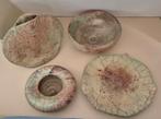 Handgemaakt keramiek potje, schaal, vaasje 4 stuks, Ophalen of Verzenden, Zo goed als nieuw