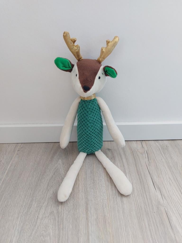 Knuffel Zeeman hert rendier groen K9882, Kinderen en Baby's, Speelgoed | Knuffels en Pluche, Ophalen of Verzenden, Zo goed als nieuw