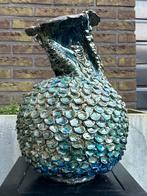 Vaas/sculptuur Inge Jonkers-Sandmann, Ophalen, 50 tot 75 cm, Blauw, Aardewerk of Porselein