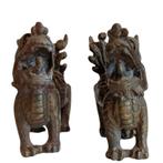 Set van twee bronzen Chinese Foo Dogs, Ophalen of Verzenden, Gebruikt
