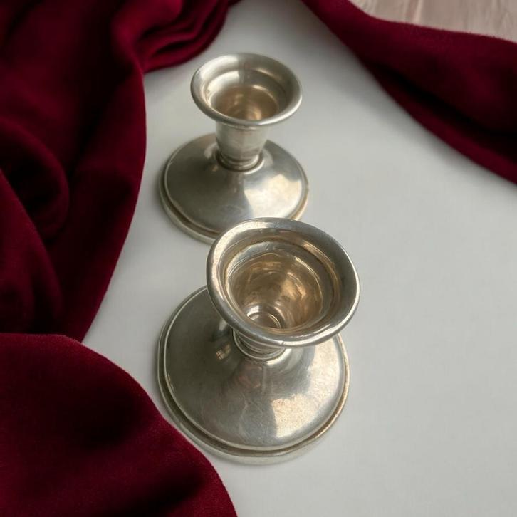 Zilveren  kandelaars,1890-1927, Antiek en Kunst, Antiek | Goud en Zilver, Zilver, Ophalen of Verzenden