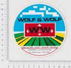 Sticker - Wolf & Wolf, Verzamelen, Stickers, Bedrijf of Vereniging, Ophalen of Verzenden, Zo goed als nieuw