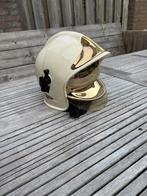Complete brandweer helm gouden vizier, Ophalen of Verzenden, Gebruikt