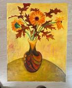 Schilderij boeket bloemen in herfstkleuren, Antiek en Kunst, Ophalen