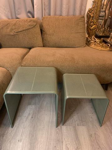 Set van 2 groene bijzettafels staal retro beschikbaar voor biedingen