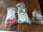 Aardappelen, sperziebonen en tomaten, Ophalen