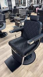 Barbierstoel Bakla black barberstoel knipstoel herenstoel, Zwart, Nieuw, Leer, Vijf, Zes of meer stoelen