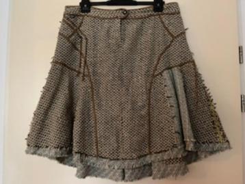 Rok Didi maat 5 wol polyester tweed bruin groen blauw beschikbaar voor biedingen