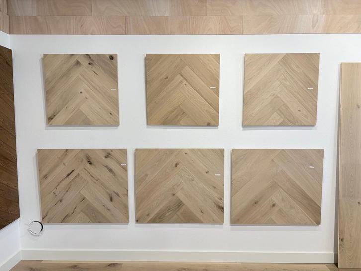 Visgraat houten vloer vanaf €26,5 per m2 | Floor2day, Doe-het-zelf en Verbouw, Vloerdelen en Plavuizen, Nieuw, Parket, Hout, 150 cm of meer