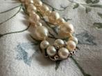 Vintage Gouden Parelketting, Wit, Ophalen of Verzenden, Zo goed als nieuw, Met edelsteen