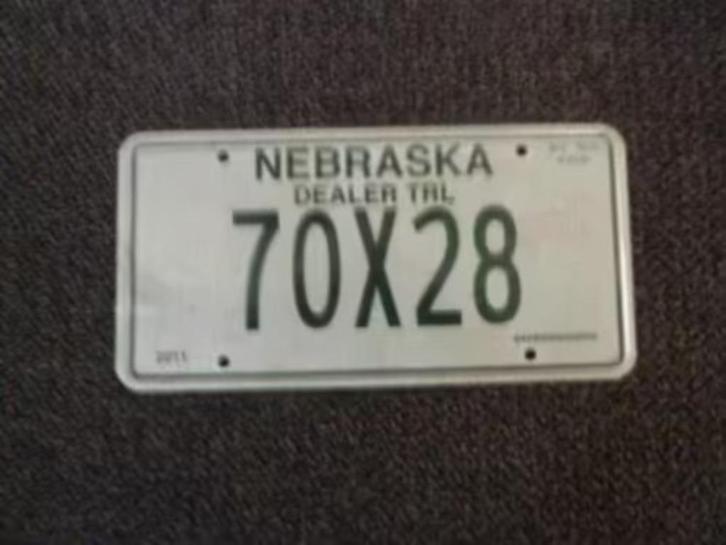 Kentekenplaat licenseplate Nebraska Dealer Trl USA, Verzamelen, Automerken, Motoren en Formule 1, Gebruikt, Auto's, Verzenden